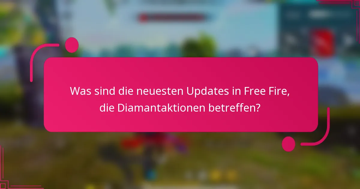 Was sind die neuesten Updates in Free Fire, die Diamantaktionen betreffen?