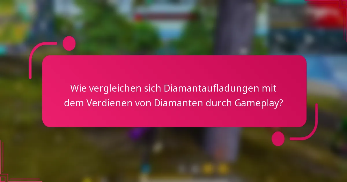 Wie vergleichen sich Diamantaufladungen mit dem Verdienen von Diamanten durch Gameplay?